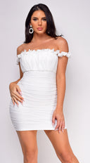 Lynx White Mini Dress styled outfit flat lay