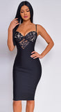 Julia Black Lace Front Bandage Dress