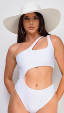 Oversized Brim Beach Hat - Beige