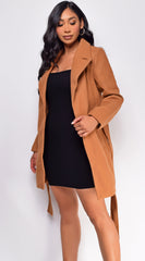 Lina Camel Brown Waist Tie Trench Coat