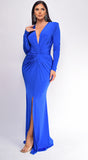 Gianna Royal Blue Front Twist Maxi Dress