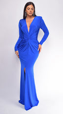 Gianna Royal Blue Front Twist Maxi Dress
