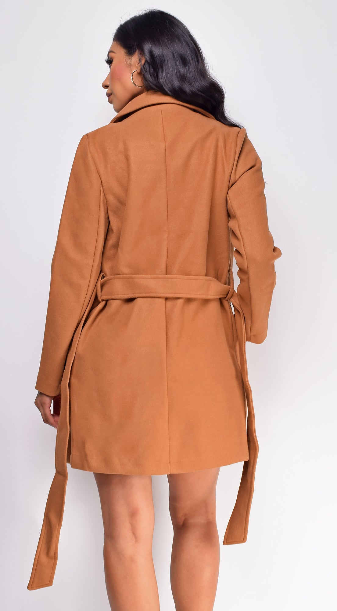 Lina Camel Brown Waist Tie Trench Coat