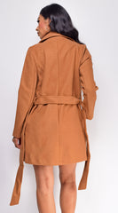 Lina Camel Brown Waist Tie Trench Coat