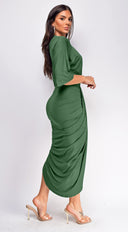 Zelia Venetian Midi Dress - Green