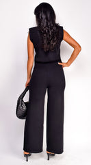 Lania Mock Neck Set - Black