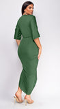 Zelia Hunter Green Venetian Midi Dress