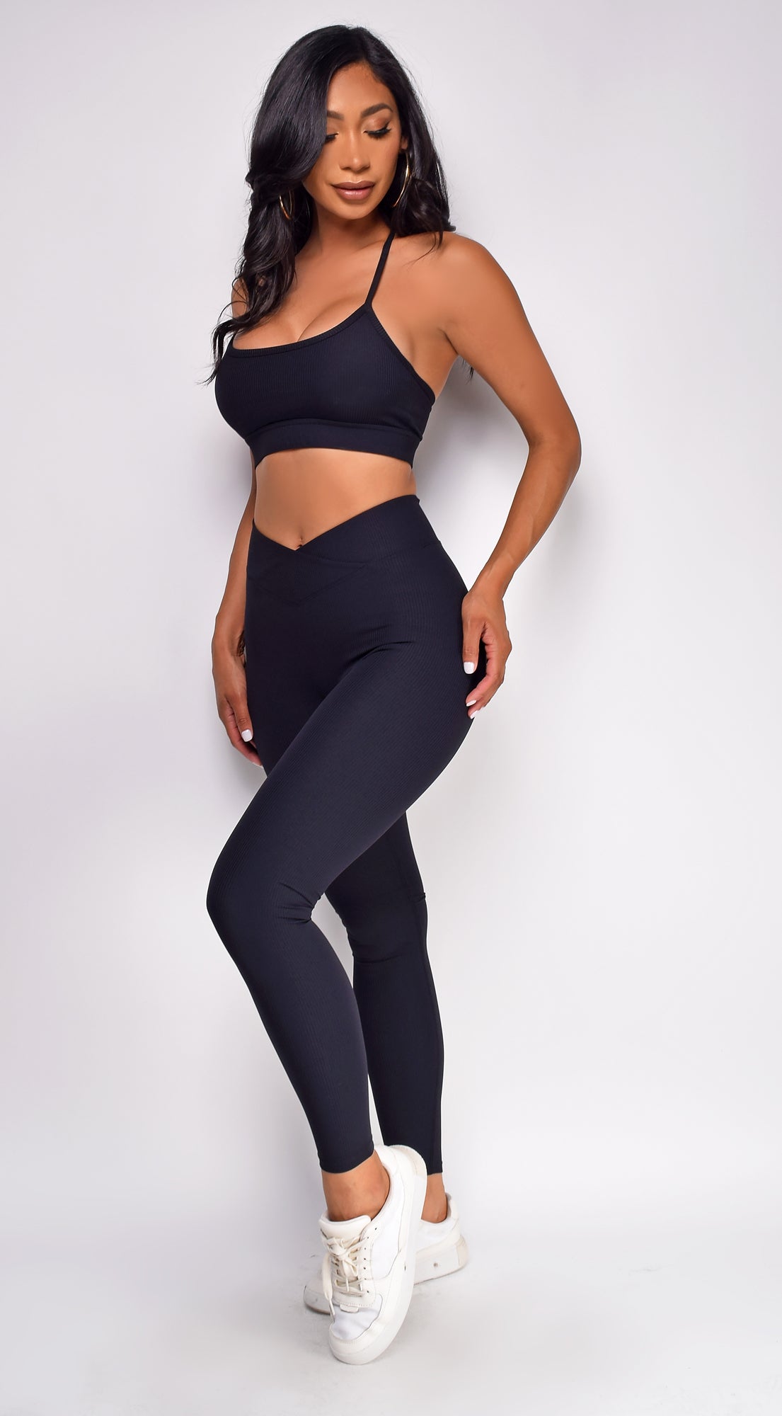 Endurance Black Sports Bra & Legging Active Set