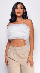 Ryan Off White Mesh Tulle Tube Top