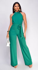 Sia High Neck Wide Leg Jumpsuit - Green