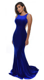 Ginevra Royal Blue Velvet Gown Dress