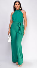 Sia High Neck Wide Leg Jumpsuit - Green