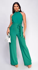 Sia High Neck Wide Leg Jumpsuit - Green