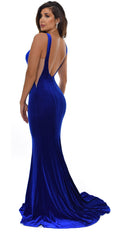 Ginevra Royal Blue Velvet Gown Dress | Dresses | Emprada 2XL / Blue Ginevra Royal Blue Velvet Gown Dress | Dresses | Emprada 2XL / Blue