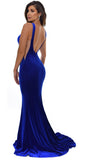 Ginevra Royal Blue Velvet Gown Dress