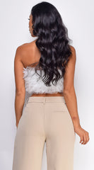 Ryan Off White Mesh Tulle Tube Top