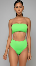 Tenara Bandeau Bikini - Neon Green