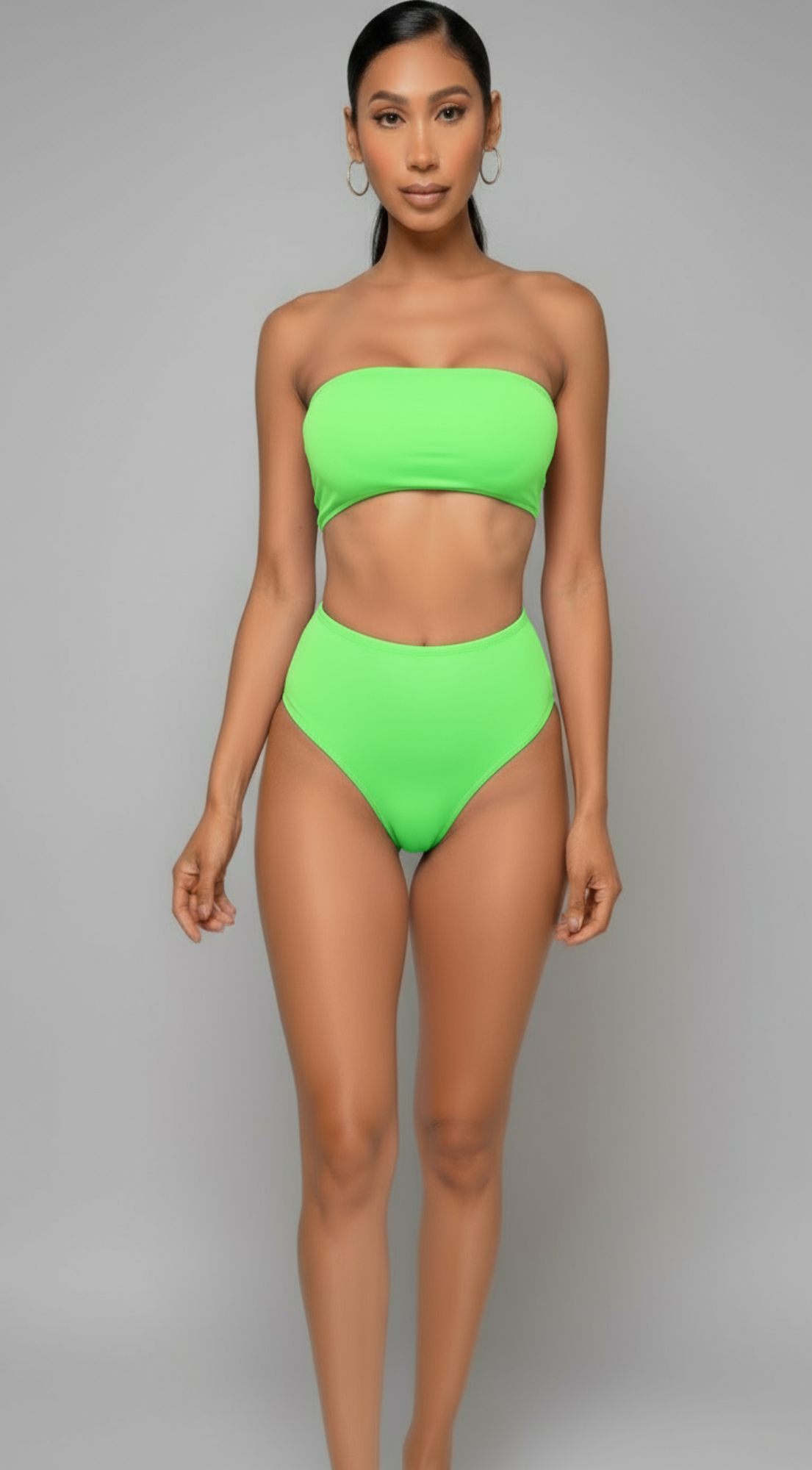 Tenara Bandeau Bikini - Neon Green