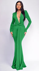 green drape dress Niya Front Twist Drape Maxi Dress Green | Dresses