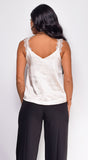 Seneca Cream Beige Lace Trim Cami Top