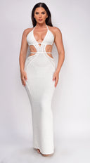 Espanola Crochet Maxi Dress - Beige