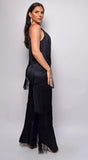 Daciana Black Fringe Jumpsuit