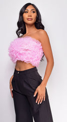 Ryan Pink Mesh Tulle Tube Top