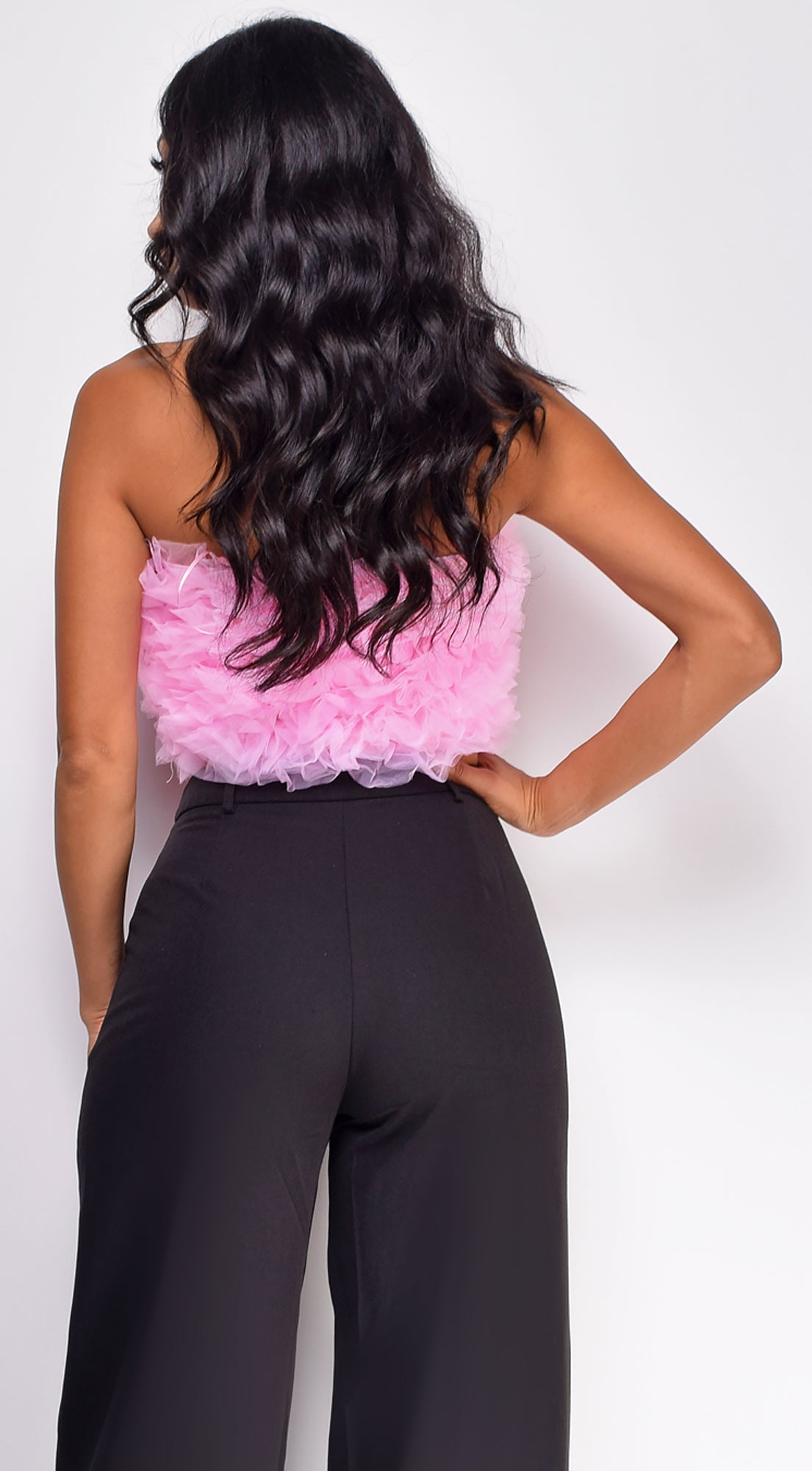 Ryan Pink Mesh Tulle Tube Top