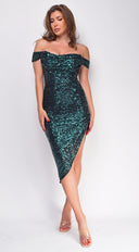 Mairaly Emerald Green Sequin Dress
