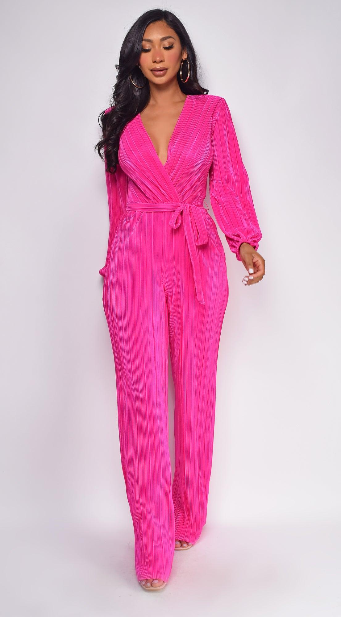 Juna Pink Surplice Jumpsuit