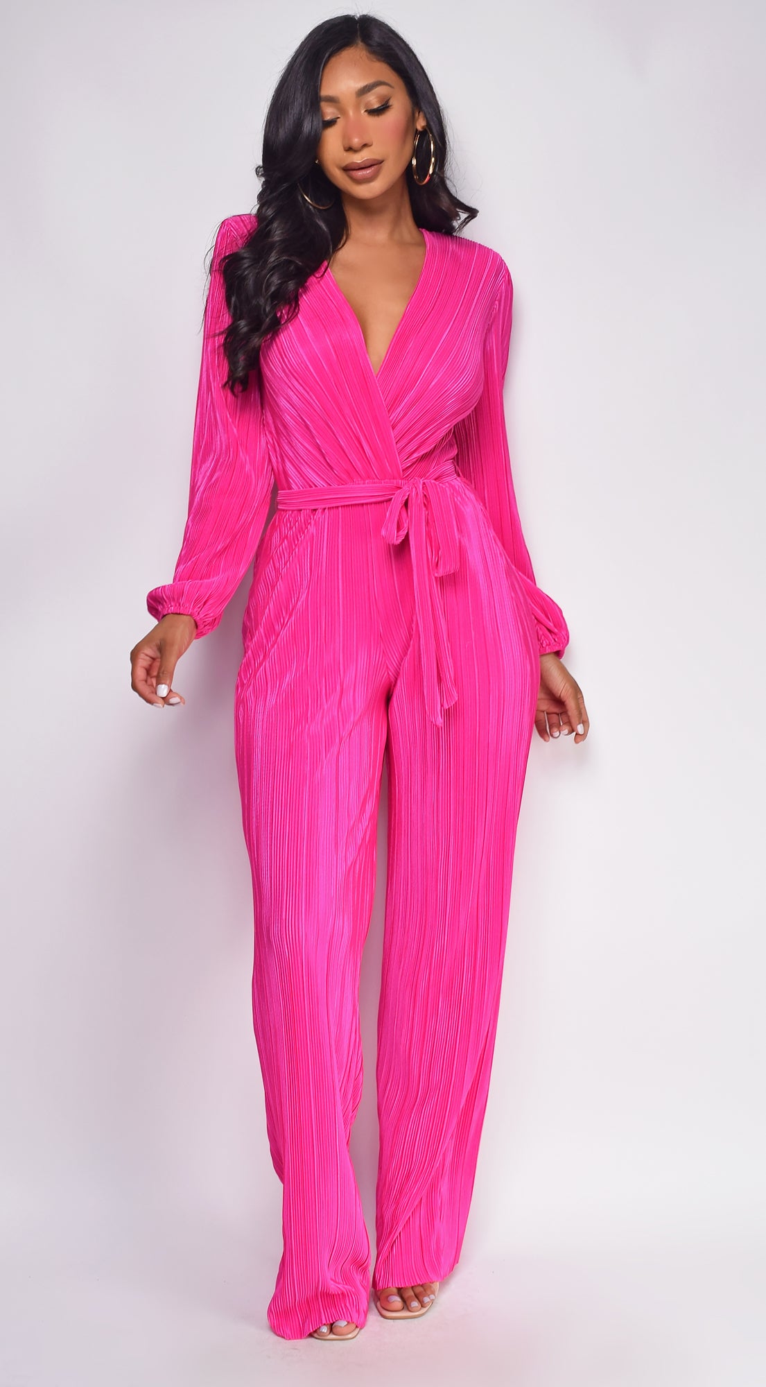 Juna Pink Surplice Jumpsuit