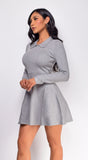 Korin Gray Knit Sweater Mini Dress