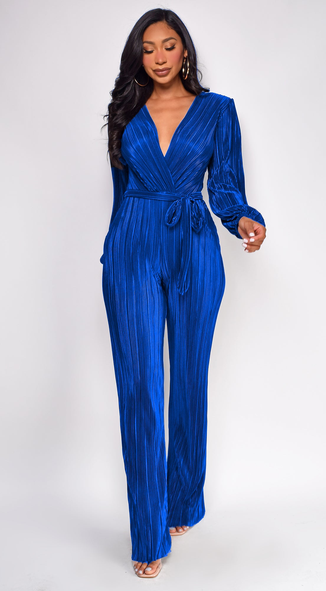 Juna Royal Blue Surplice Jumpsuit