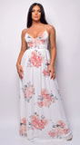Fayola White Floral Print Maxi Dress
