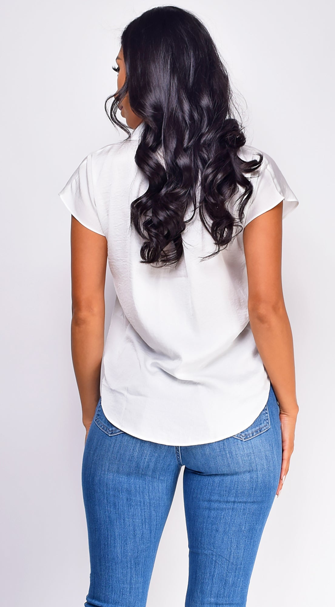 Kai Button Up Top - White