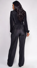 Juna Surplice Jumpsuit - Black