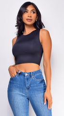 Lylah Black Crop Tank Top