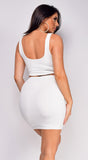 Kenna White Drawstring Skirt Set
