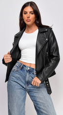 Piper Faux Leather Jacket - Black
