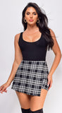 Rayana Black Multi Plaid Skort