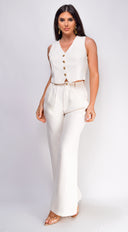 Raine Light Beige Vest & Pants Set