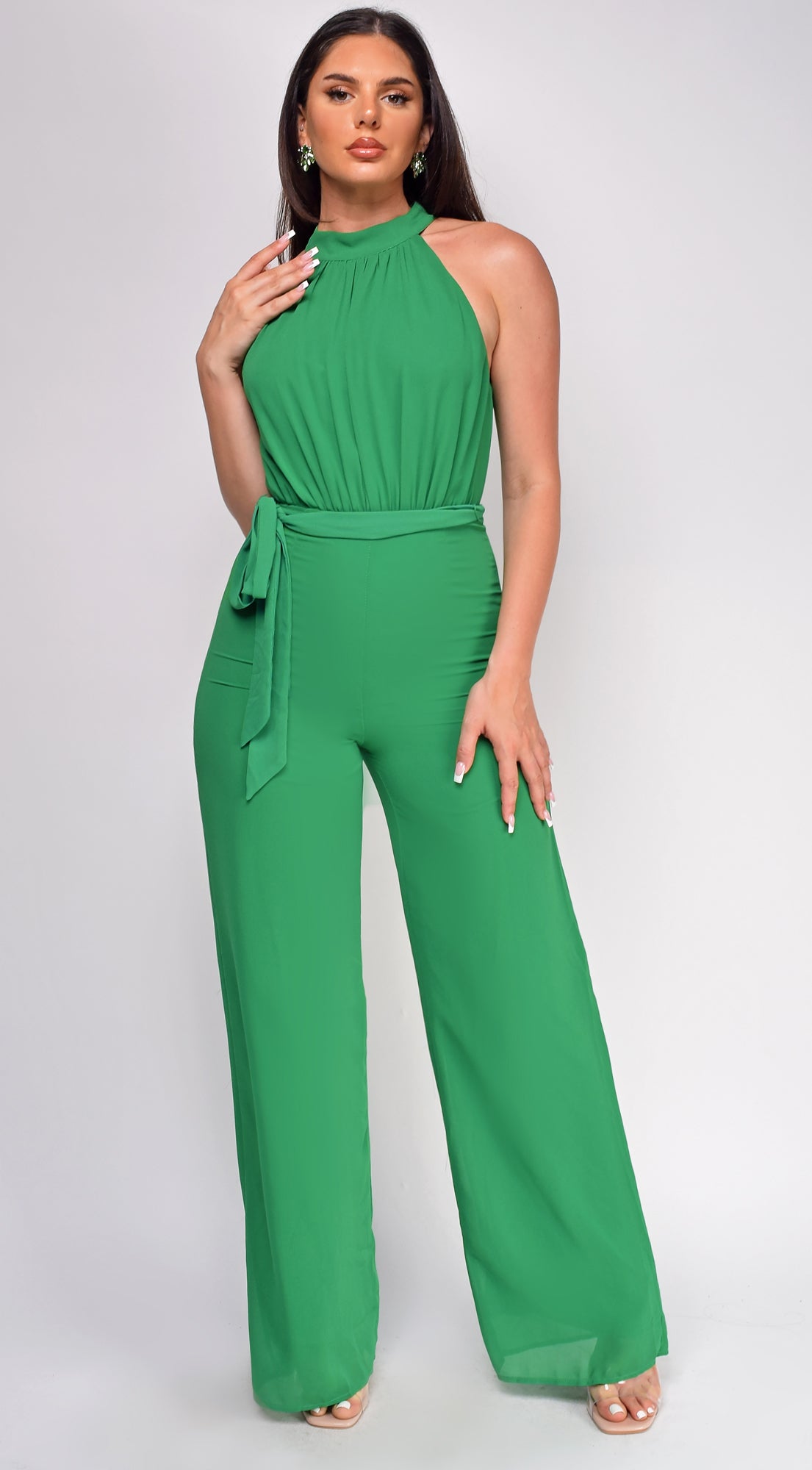 Elowen Green High Neck Jumpsuit