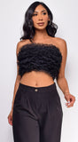 Ryan Black Mesh Tulle Tube Top