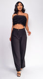 Theon Black Wide Pants