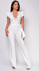 Giulia White Lace Crochet Jumpsuit