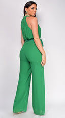 Elowen Green High Neck Jumpsuit