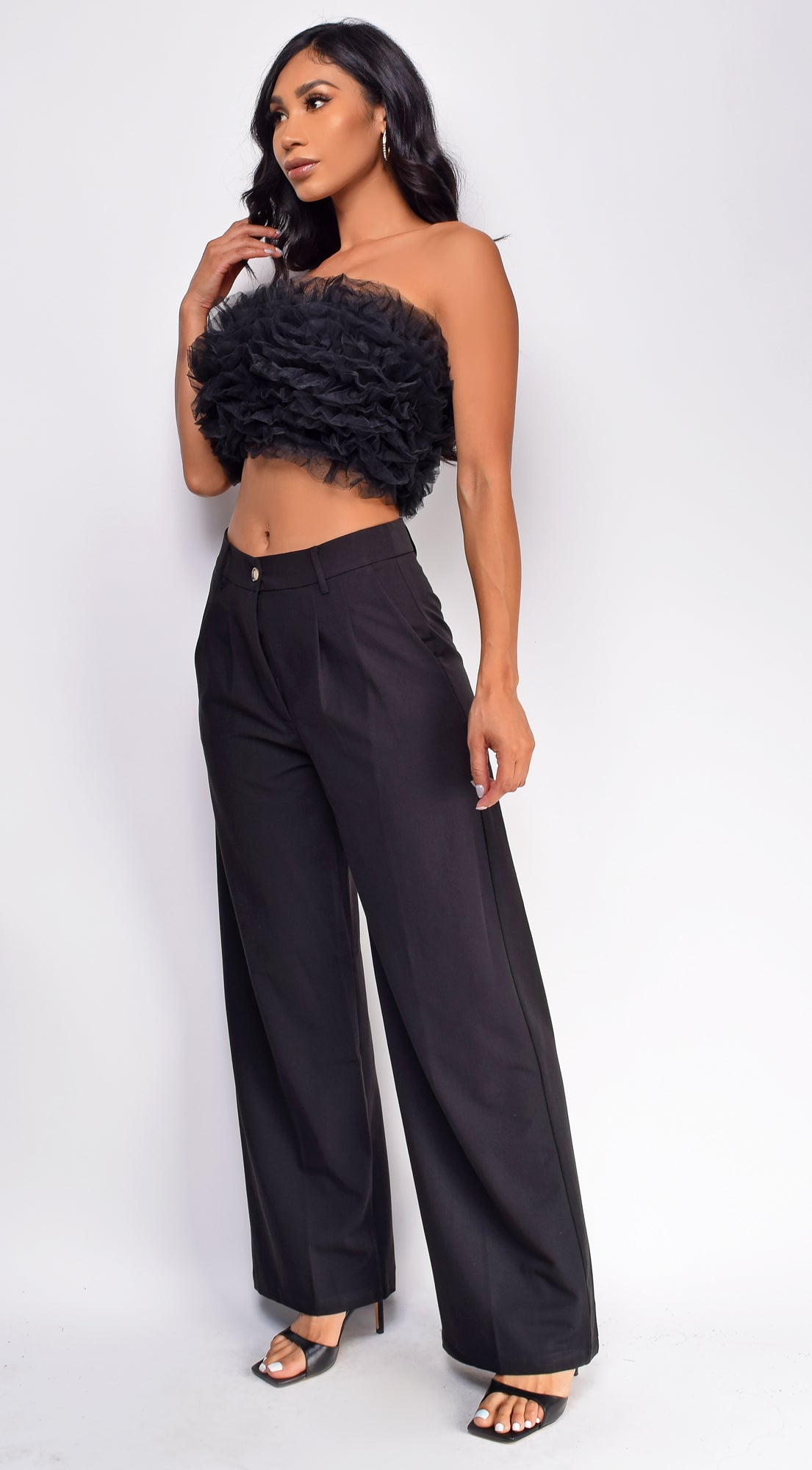 Theon Black Wide Pants