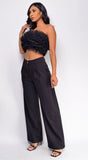 Theon Black Wide Pants