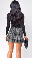 Jona Square Neck Long Sleeve Bodysuit - Black