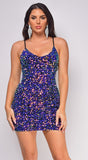 Lune Purple Multi Color Sequin Mini Dress
